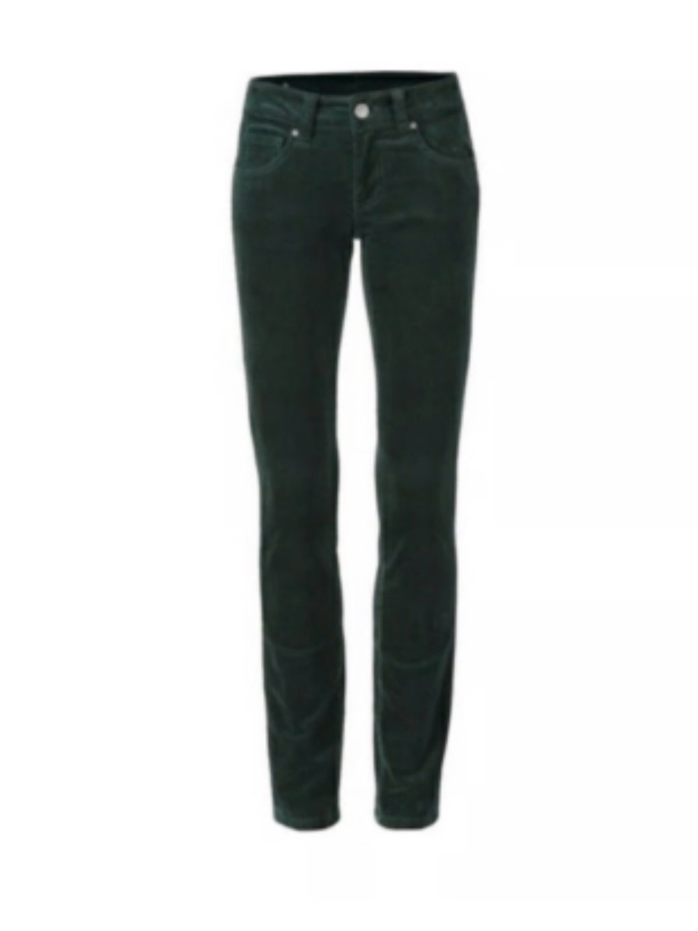 CAbi #3743 High Skinny Cord Jeans in Dark Green